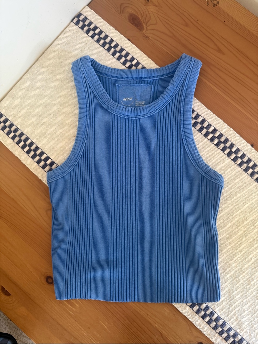 aerie Ribbed Tank Top - Cornflower Blue
